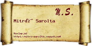 Mitró Sarolta névjegykártya